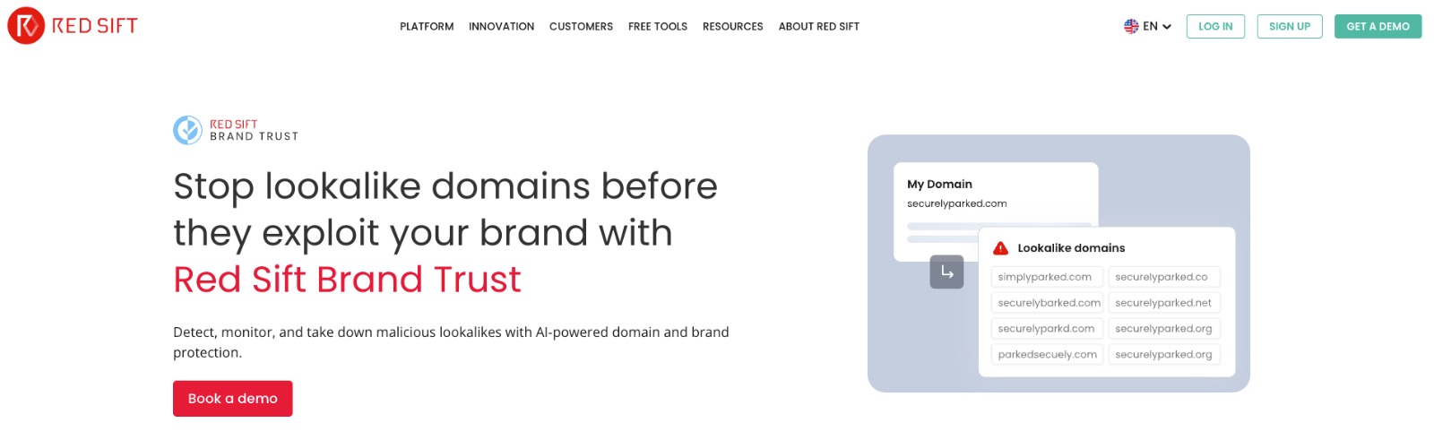 Red Sift Brand Trust homepage screenshot